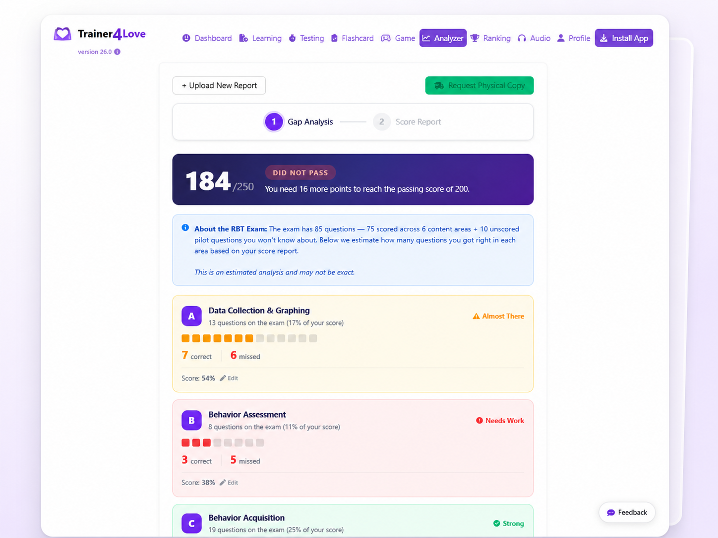 Analizador de Score Report con mapa mental interactivo.